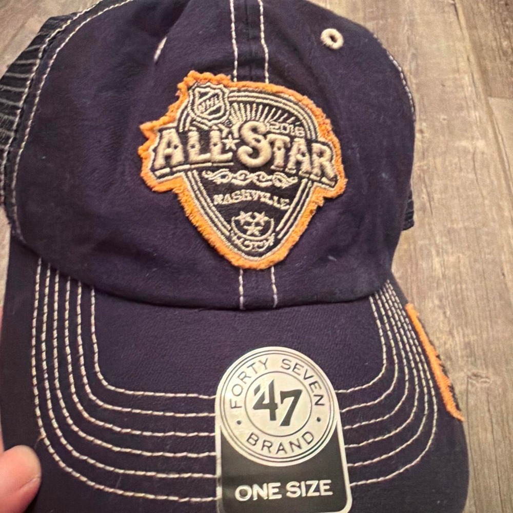 NHL Nashville 2016 All-Star Game navy blue cap with white stitching, one size